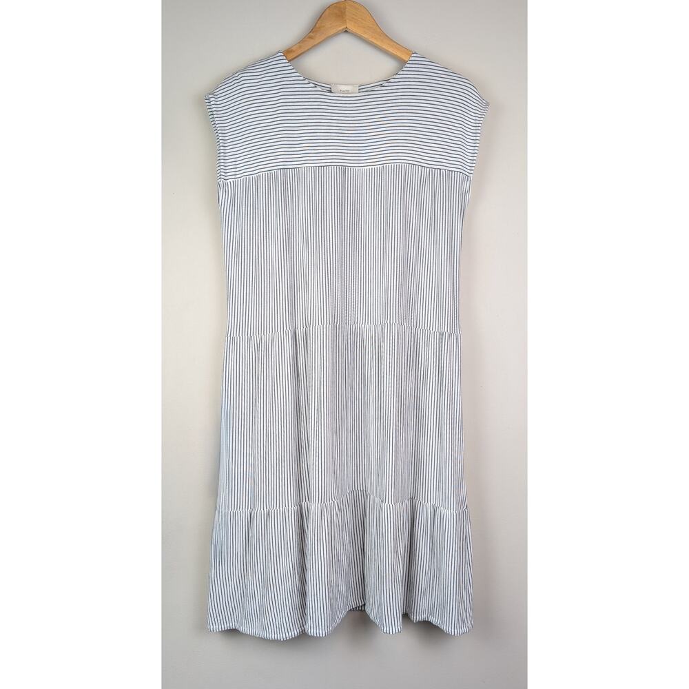 PLUTO Loungewear Stripe Tier Modal Dress Gown 40 M